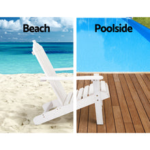 Load image into Gallery viewer, Gardeon Outdoor Sun Lounge Beach Chairs Table Setting Wooden Adirondack Patio Chair White
