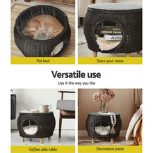 Load image into Gallery viewer, Gardeon Side Table Coffee Pet Bed Indoor Wicker Outdoor Furniture Patio Desk
