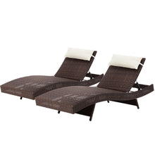 Load image into Gallery viewer, Gardeon Outdoor Sun Lounge Setting Wicker Lounger Day Bed Rattan Patio Furniture Brown
