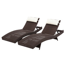 Load image into Gallery viewer, Gardeon Outdoor Sun Lounge Setting Wicker Lounger Day Bed Rattan Patio Furniture Brown
