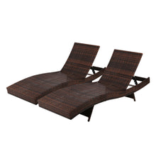 Load image into Gallery viewer, Gardeon Outdoor Sun Lounge Setting Wicker Lounger Day Bed Rattan Patio Furniture Brown
