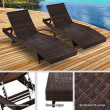 Load image into Gallery viewer, Gardeon Outdoor Sun Lounge Setting Wicker Lounger Day Bed Rattan Patio Furniture Brown
