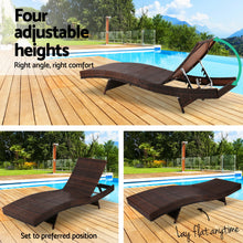 Load image into Gallery viewer, Gardeon Outdoor Sun Lounge Setting Wicker Lounger Day Bed Rattan Patio Furniture Brown
