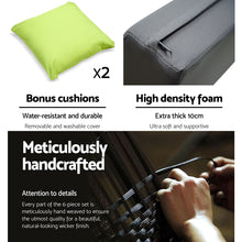 Load image into Gallery viewer, Gardeon 6pcs Outdoor Sofa Lounge Setting Couch Wicker Table Chairs Patio Furniture Black
