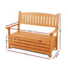 Load image into Gallery viewer, Gardeon Outdoor Storage Bench Box Wooden Garden Chair 2 Seat Timber Furniture
