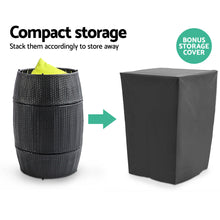 Load image into Gallery viewer, Gardeon 4 Piece PE Wicker Outdoor Chair Bar Lounge Set - Black
