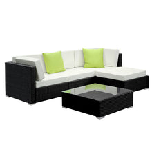 Load image into Gallery viewer, Gardeon 5PC Sofa Set with Storage Cover Outdoor Furniture Wicker
