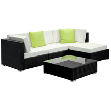 Load image into Gallery viewer, Gardeon 5PC Sofa Set with Storage Cover Outdoor Furniture Wicker
