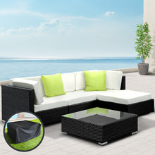 Load image into Gallery viewer, Gardeon 5PC Sofa Set with Storage Cover Outdoor Furniture Wicker
