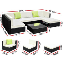 Load image into Gallery viewer, Gardeon 7PC Sofa Set with Storage Cover Outdoor Furniture Wicker
