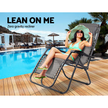 Load image into Gallery viewer, Gardeon Zero Gravity Recliner Chairs Outdoor Sun Lounge Beach Chair Camping - Beige

