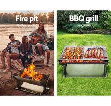 Load image into Gallery viewer, Grillz Fire Pit BBQ Outdoor Camping Portable Patio Heater Folding Packed Steel

