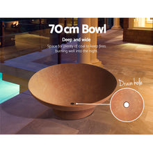Load image into Gallery viewer, Grillz Fire Pit Charcoal Vintage Campfire Burner Rust Outdoor Steel Bowl 70CM
