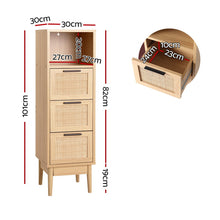 Load image into Gallery viewer, Artiss 3 Chest of Drawers Rattan Furniture Cabinet Storage Side End Table Shelf
