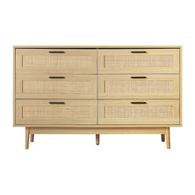 Load image into Gallery viewer, Artiss 6 Chest of Drawers Rattan Tallboy Cabinet Bedroom Clothes Storage Wood
