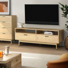 Load image into Gallery viewer, Artiss TV Cabinet Entertainment Unit TV Stand Wooden Rattan Storage Drawer 140CM
