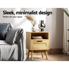 Load image into Gallery viewer, Artiss Bedside Tables Rattan Drawers Side Table Nightstand Storage Cabinet Wood
