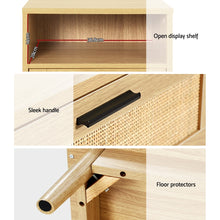 Load image into Gallery viewer, Artiss Bedside Tables Rattan Drawers Side Table Nightstand Storage Cabinet Wood
