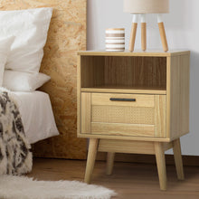 Load image into Gallery viewer, Artiss Bedside Tables Rattan Drawers Side Table Nightstand Storage Cabinet Wood
