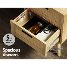 Load image into Gallery viewer, Artiss Bedside Tables Rattan 2 Drawers Side Table Nightstand Storage Cabinet
