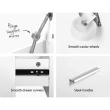 Load image into Gallery viewer, Artiss Dressing Table Bedside Tables 2-in-1 Set Hidden Makeup Mirror Storage Drawers
