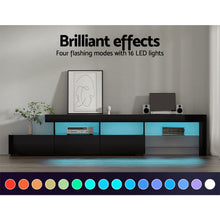 Load image into Gallery viewer, Artiss TV Cabinet Entertainment Unit Stand RGB LED Gloss Furniture 215cm Black
