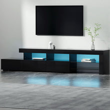 Load image into Gallery viewer, Artiss TV Cabinet Entertainment Unit Stand RGB LED Gloss Furniture 215cm Black
