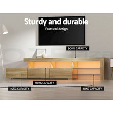 Load image into Gallery viewer, Artiss TV Cabinet Entertainment Unit Stand RGB LED Gloss Furniture 215cm Wood
