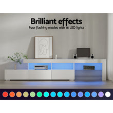 Load image into Gallery viewer, Artiss TV Cabinet Entertainment Unit Stand RGB LED Gloss Furniture 215cm White
