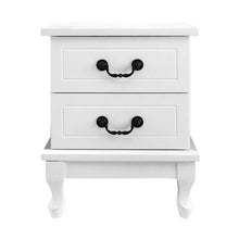 Load image into Gallery viewer, French Bedside Table 2 Drawers-Furniture-The White Mall
