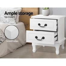 Load image into Gallery viewer, French Bedside Table 2 Drawers-Furniture-The White Mall

