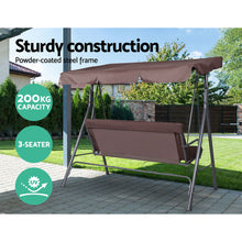 Load image into Gallery viewer, Gardeon Outdoor Swing Chair Hammock 3 Seater Garden Canopy Bench Seat Backyard
