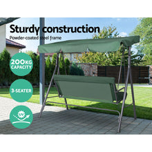 Load image into Gallery viewer, Gardeon Swing Chair Hammock Outdoor Furniture Garden Canopy Bench Seat Green
