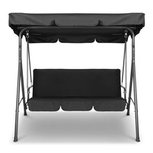 Load image into Gallery viewer, Gardeon Outdoor Swing Chair Hammock 3 Seater Canopy Black
