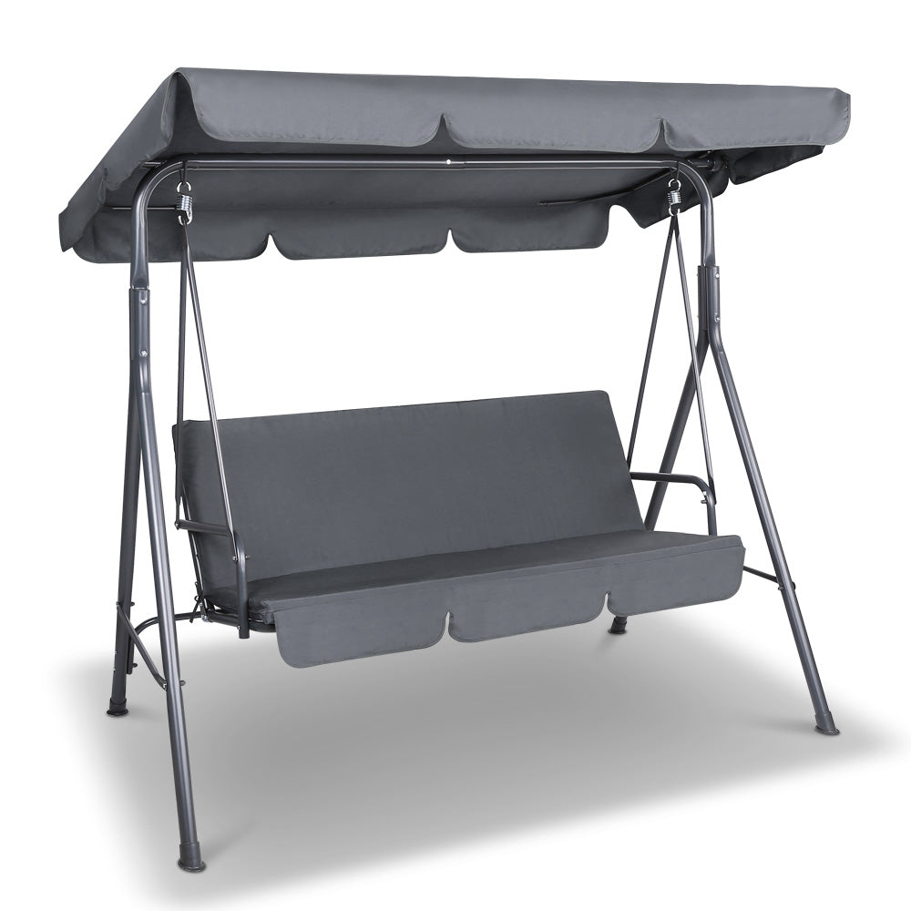 Outdoor Swing Chair Hammock Bench Seat Canopy Grey