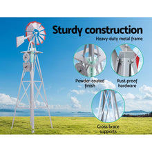Load image into Gallery viewer, Garden Windmill 6FT 186cm Metal Ornaments Outdoor Decor Ornamental Wind Will
