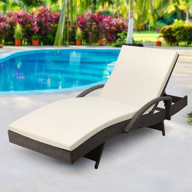 Gardeon Outdoor Sun Lounge - Grey-Furniture-The White Mall