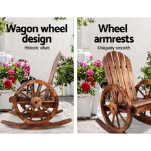 Load image into Gallery viewer, Gardeon Wagon Wheels Rocking Chair - Brown-Furniture-The White Mall
