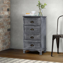 Load image into Gallery viewer, Grey 4 Drawer Hamptons Bedside or Side Table-Bedside Tables-The White Mall
