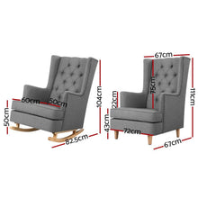 Load image into Gallery viewer, Grey Classic Rocking or Still Armchair-Furniture-The White Mall
