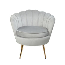 Load image into Gallery viewer, Grey Velvet Artiss Shell Accent Armchair-Furniture-The White Mall
