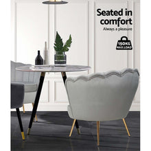 Load image into Gallery viewer, Grey Velvet Artiss Shell Accent Armchair-Furniture-The White Mall
