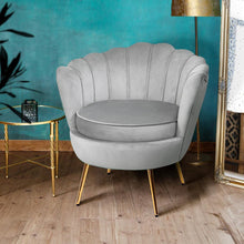 Load image into Gallery viewer, Grey Velvet Artiss Shell Accent Armchair-Furniture-The White Mall
