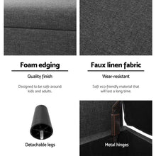 Load image into Gallery viewer, Grey Winged Storage Ottoman-The White Mall
