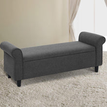 Load image into Gallery viewer, Grey Winged Storage Ottoman-The White Mall
