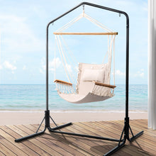 Load image into Gallery viewer, Gardeon Outdoor Hammock Chair with Stand Swing Hanging Hammock Garden Cream
