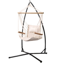 Load image into Gallery viewer, Gardeon Outdoor Hammock Chair with Steel Stand Hanging Hammock Beach Cream
