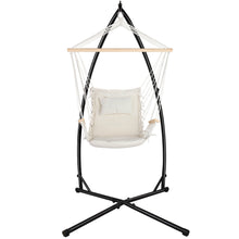 Load image into Gallery viewer, Gardeon Outdoor Hammock Chair with Steel Stand Hanging Hammock Beach Cream
