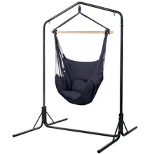 Load image into Gallery viewer, Outdoor Hammock Chair with Stand and Pillow Grey
