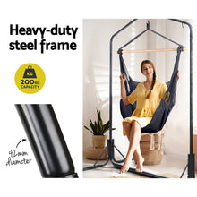 Load image into Gallery viewer, Outdoor Hammock Chair with Stand and Pillow Grey
